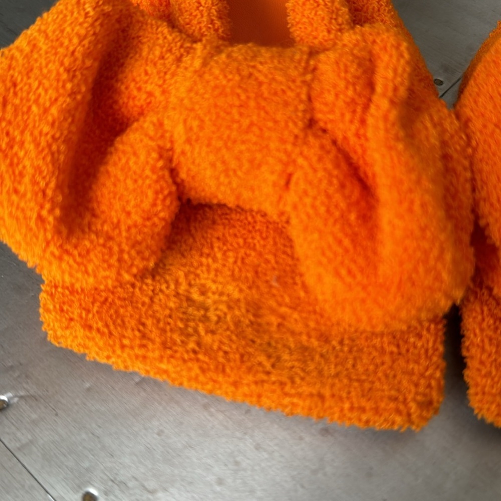 Bottega veneta tangerine orange terry cloth bow sandals pumps sz 39 - Picture 4 of 11
